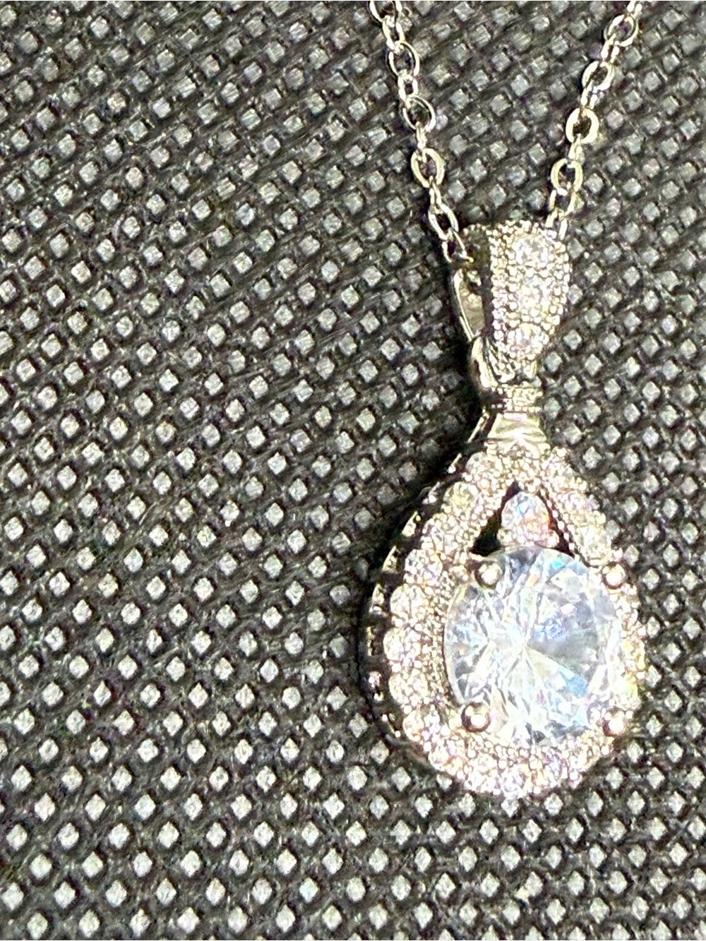 Woman’s Silver Cubic Zirconia Center And Moissanite Pave Accents
